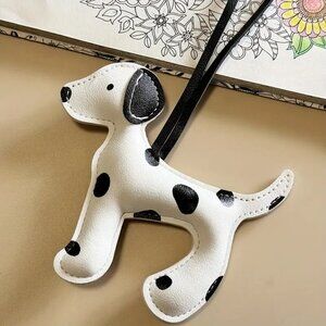 {NEW} Cute Dalmatian Bag Dog Charm Faux Leather
